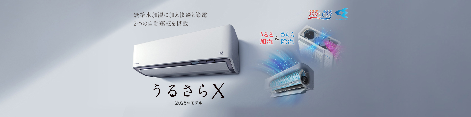 2025年モデル 無給水加湿に加え快適と節電、2つの自動運転を搭載「うるさらX」